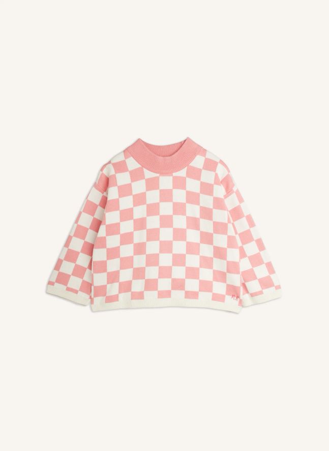 Sweat Damier Coton Bio | Rose