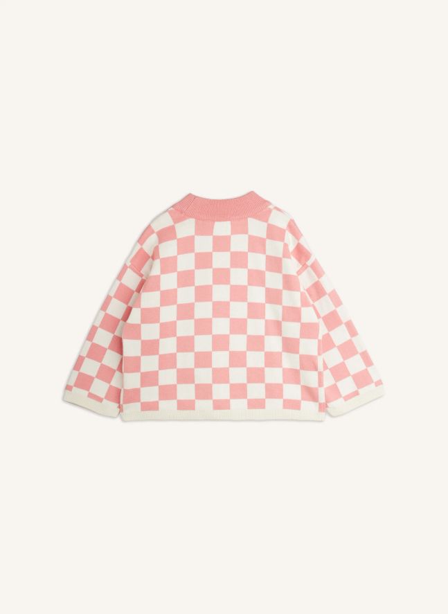 Sweat Damier Coton Bio | Rose