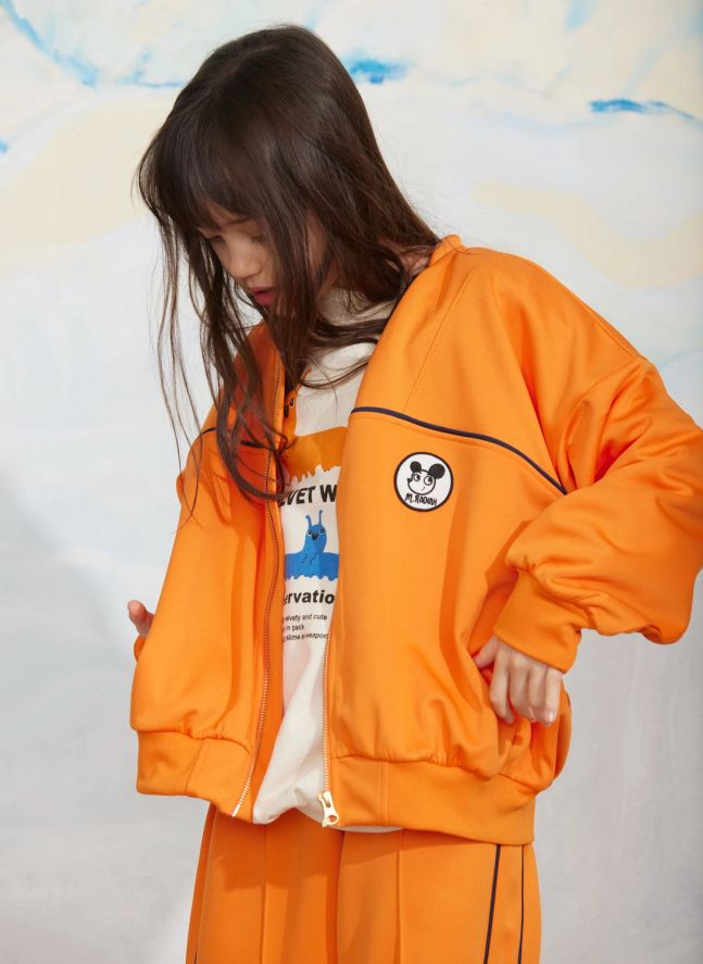Sweat Zippé Sport Fibres Recyclées | Orange