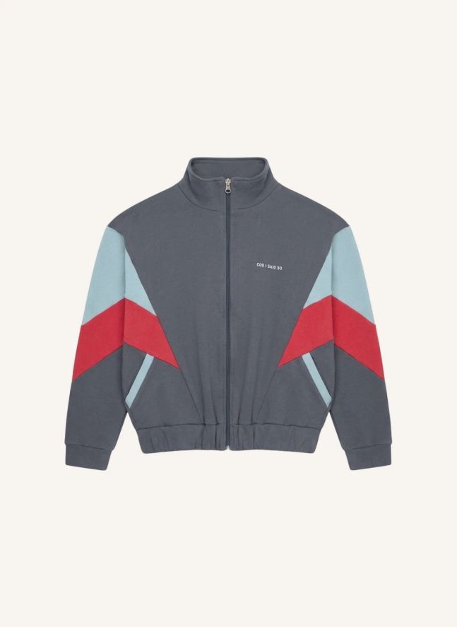 Veste Zippée Colourblock Coton Bio | Gris