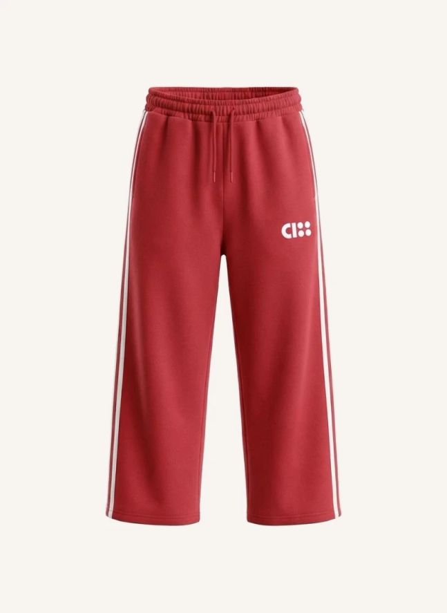 Jogger Large Logo Coton Bio | Rouge