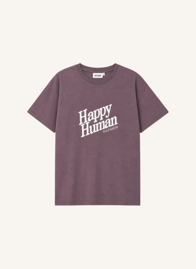 T-shirt Happy Human | Taupe