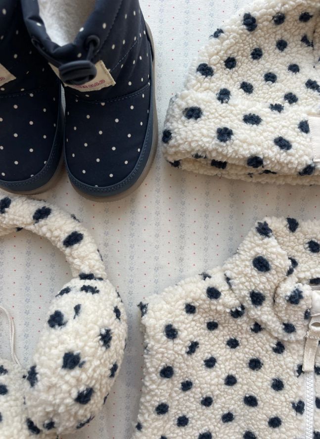 Bonnet Façon Sherpa Jody Pois Fibres Recyclées | Ecru