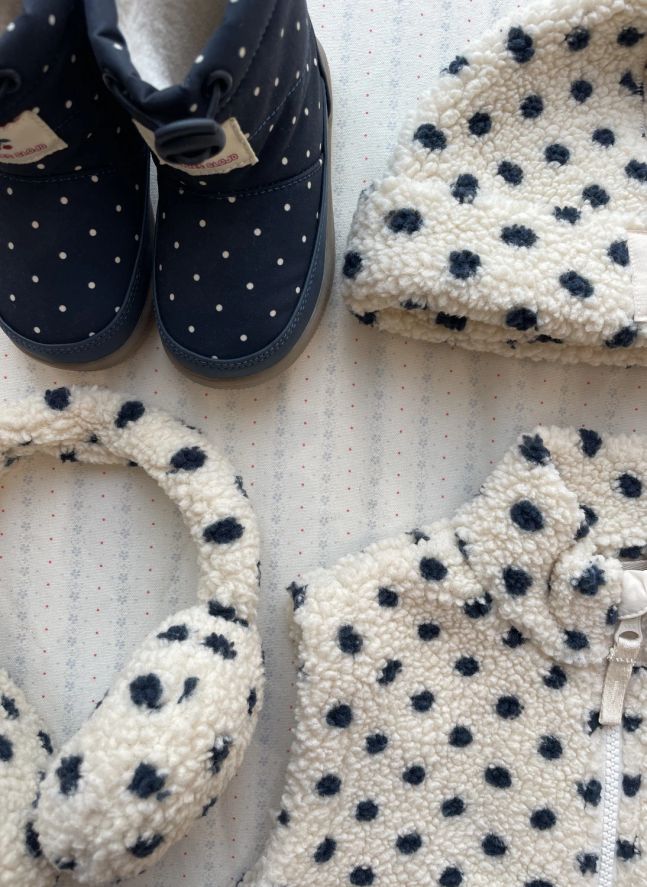 Bonnet Façon Sherpa Jody Pois Fibres Recyclées | Ecru