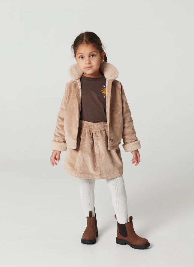 Jupe Velours Côtelé Coton Bio | Beige
