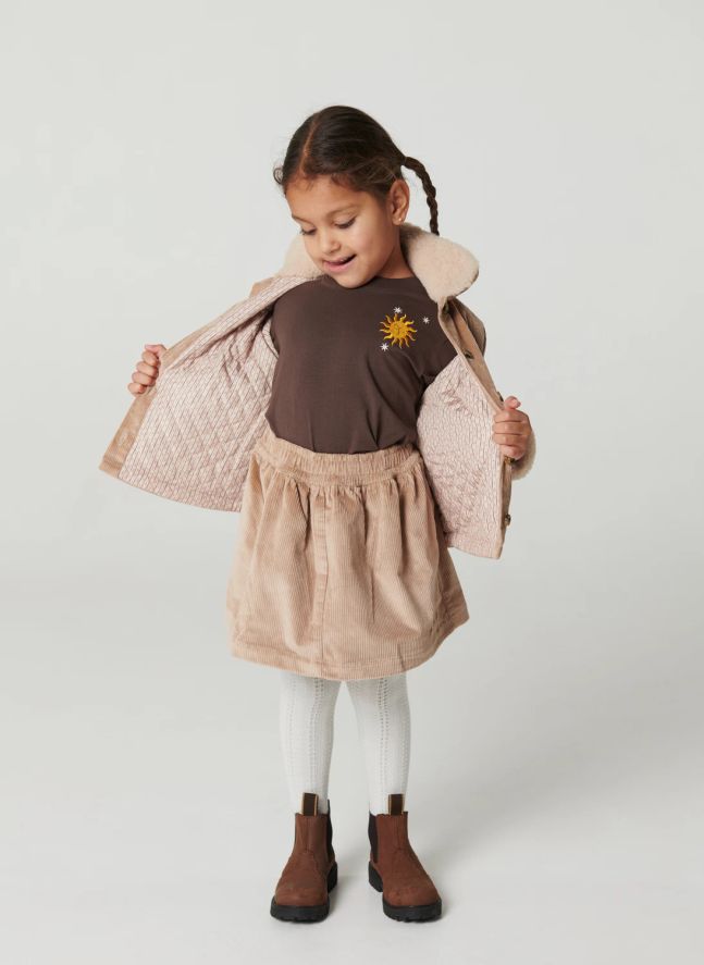 Jupe Velours Côtelé Coton Bio | Beige