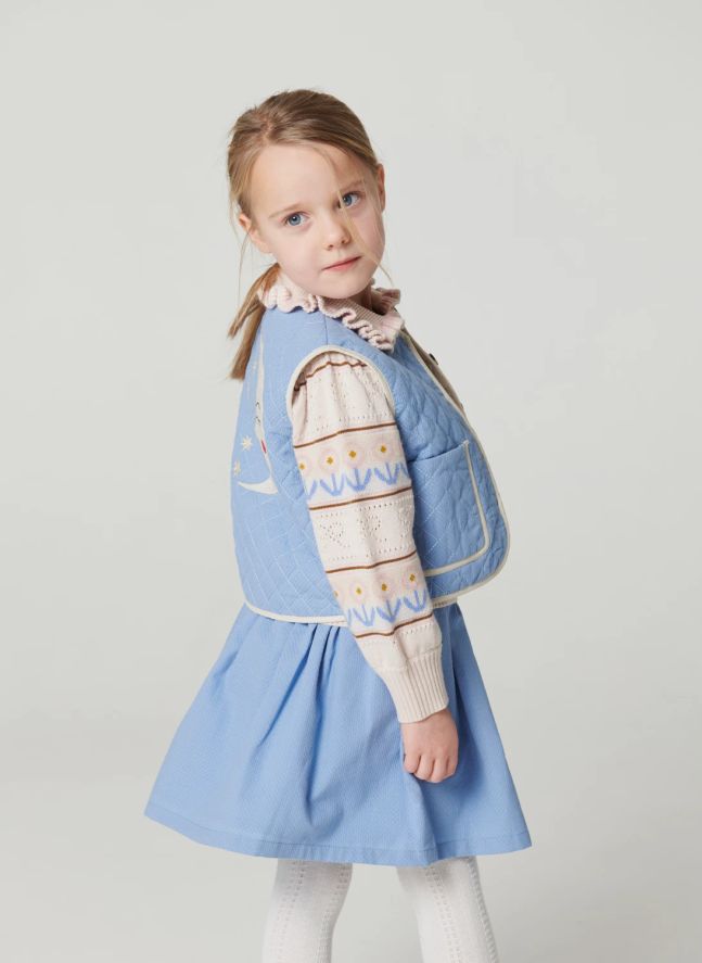 Jupe Evasée Coton Bio | Bleu ciel