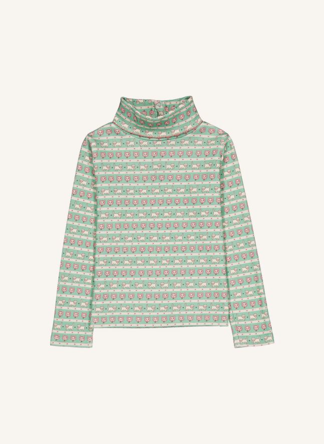 Col Roulé Twiggy Chats Coton Bio | Turquoise