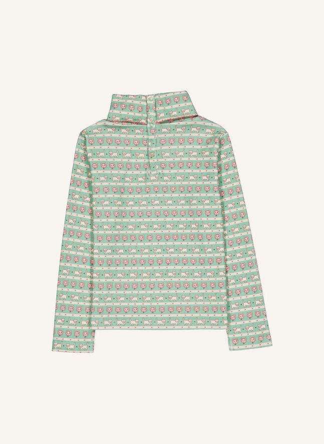 Col Roulé Twiggy Chats Coton Bio | Turquoise