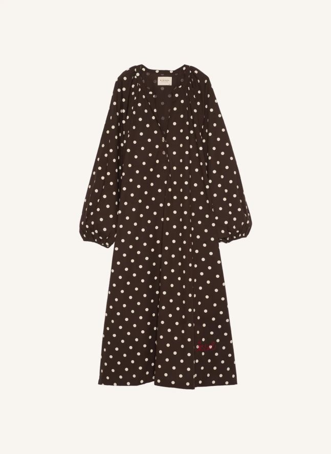 Robe Pois Lara Coton Bio | Marron
