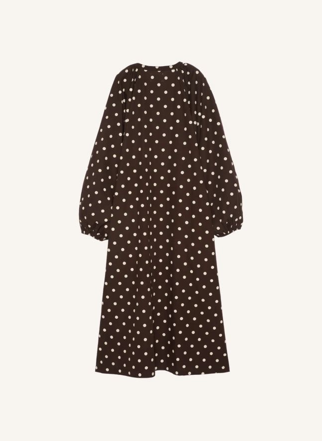 Robe Pois Lara Coton Bio | Marron