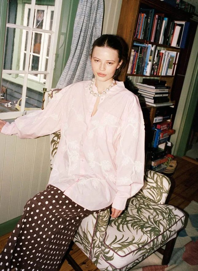 Blouse Rose Coton Bio | Rose pâle