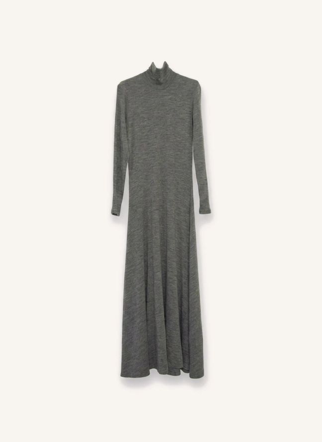 Robe Col Roulé Laine | Gris