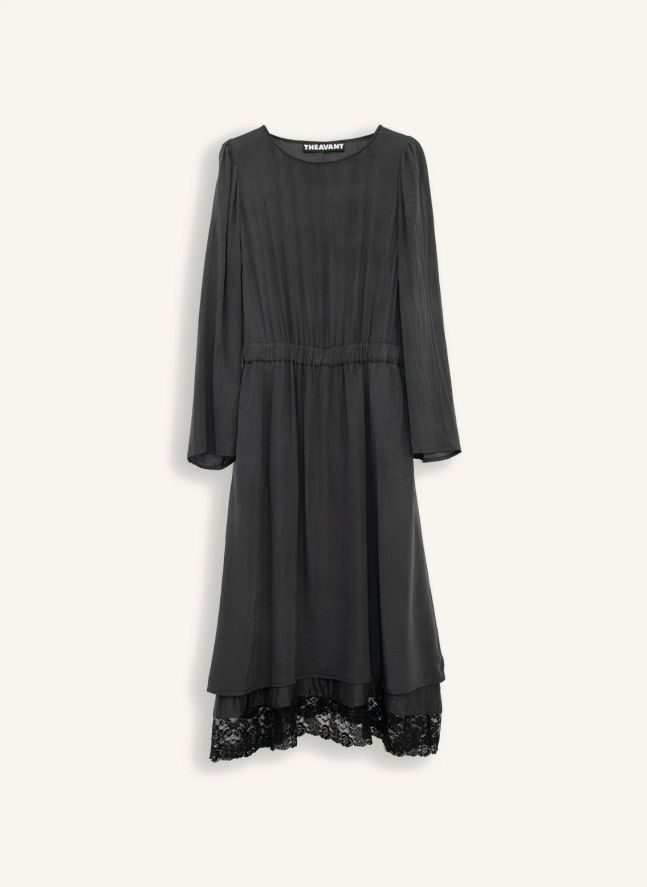 Robe Coquette Soie | Noir