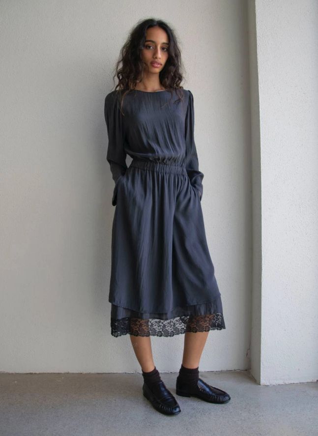 Robe Coquette Soie | Noir