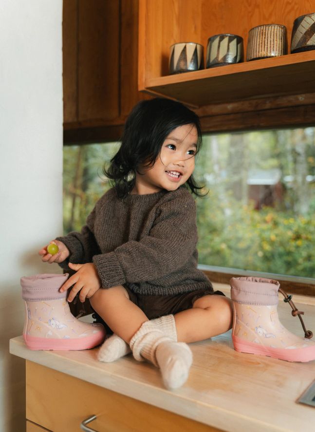 Bottes de Pluie Barefoot Licornes | Rose