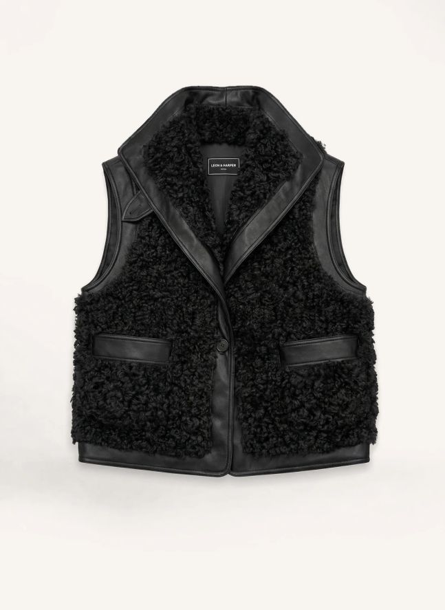Vico Sleeveless Jacket | Black