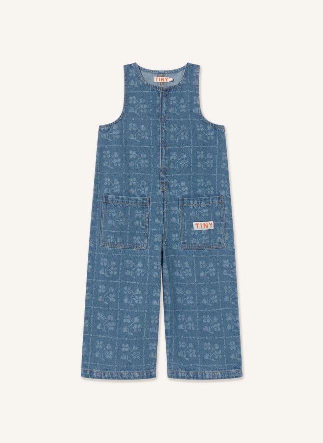 Salopette Fleurie Denim | Bleu