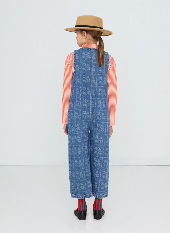 Salopette Fleurie Denim | Bleu