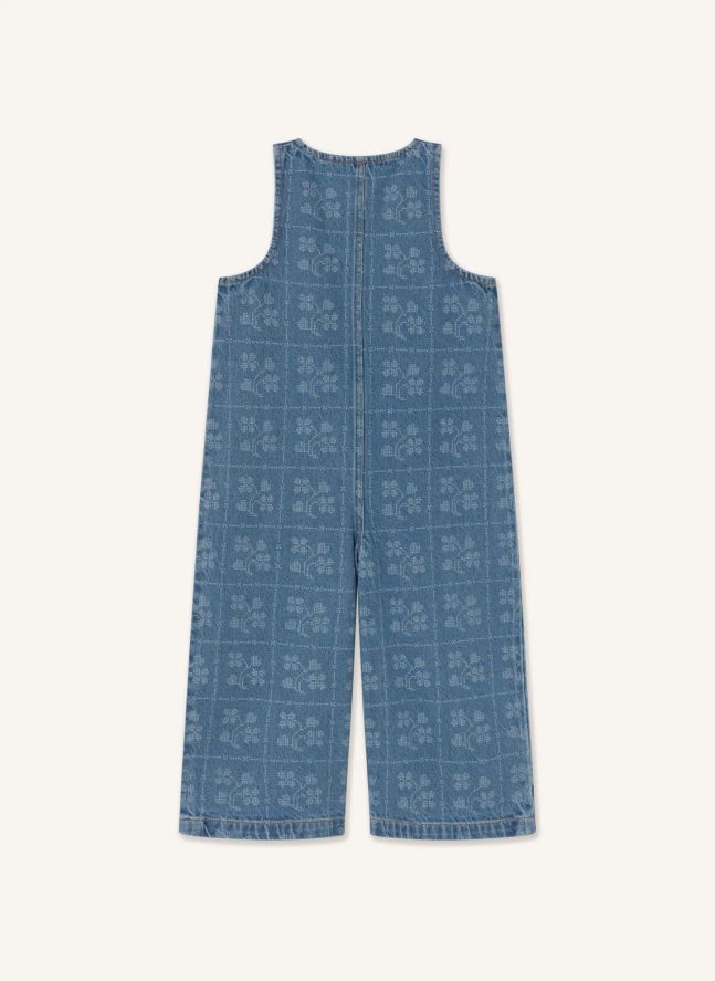 Salopette Fleurie Denim | Bleu