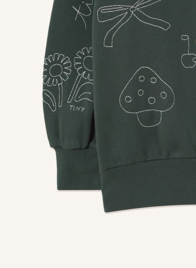 Sweat Champignons Coton Bio | Vert