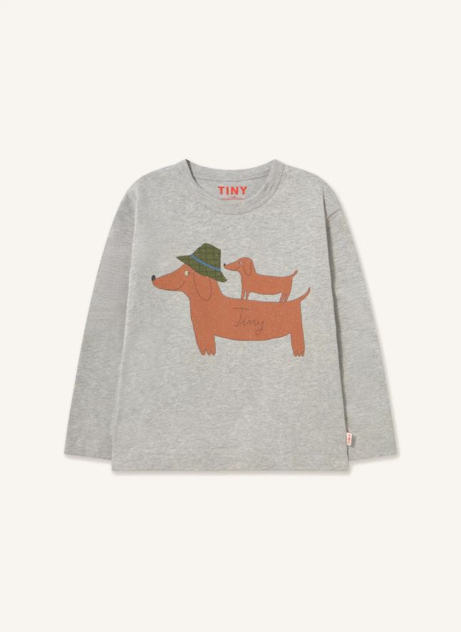 T-shirt Chiens Coton Bio | Gris chiné