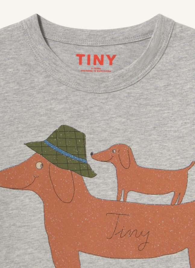 T-shirt Chiens Coton Bio | Gris chiné