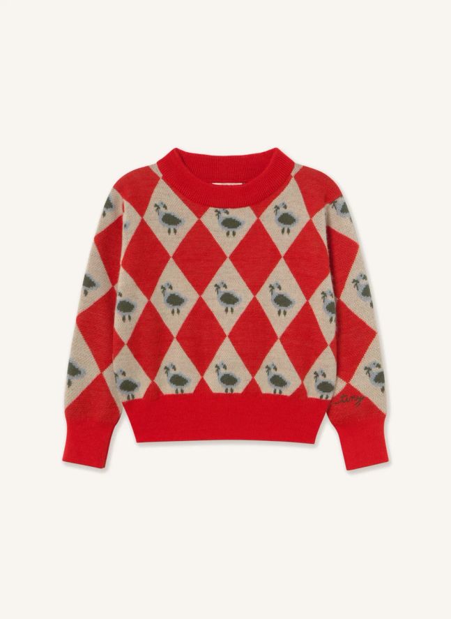 Pull Argyle Laine | Rouge