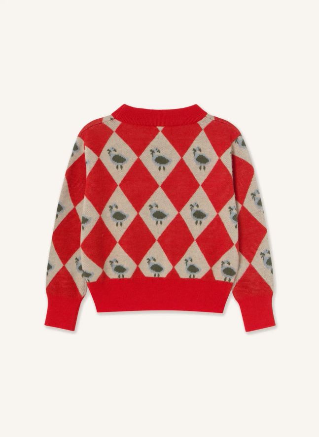 Pull Argyle Laine | Rouge
