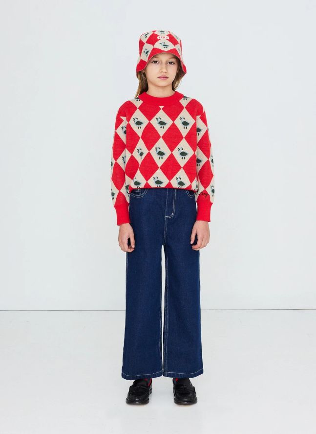 Pull Argyle Laine | Rouge