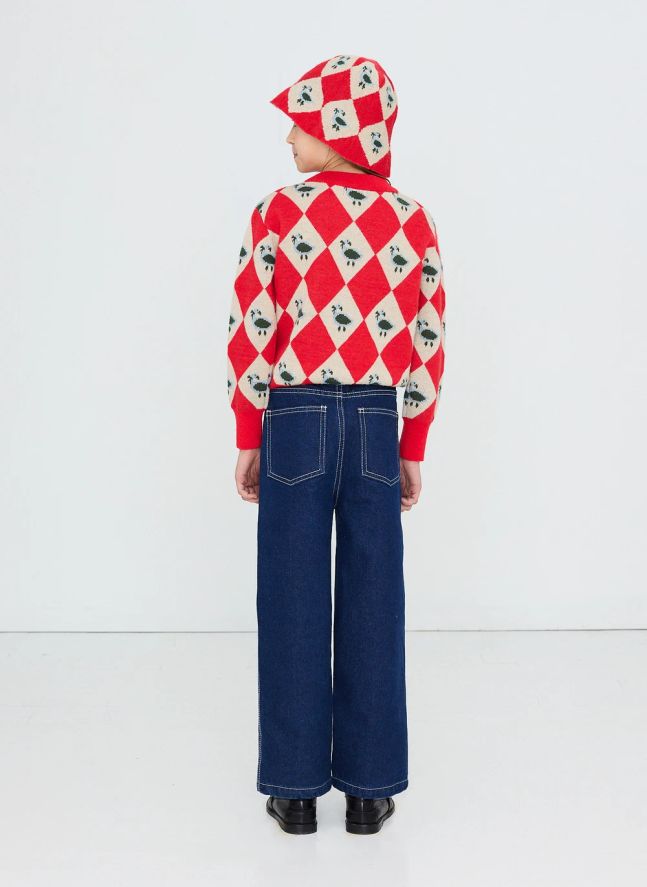 Pull Argyle Laine | Rouge