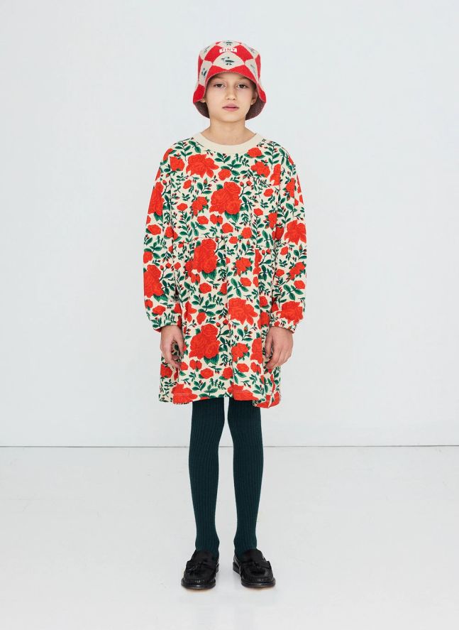 Robe Roses Coton Bio | Crème