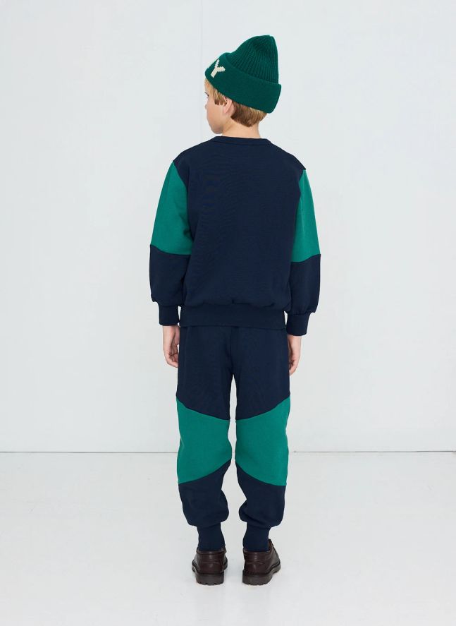 Sweat Colorblock Coton Bio | Bleu marine