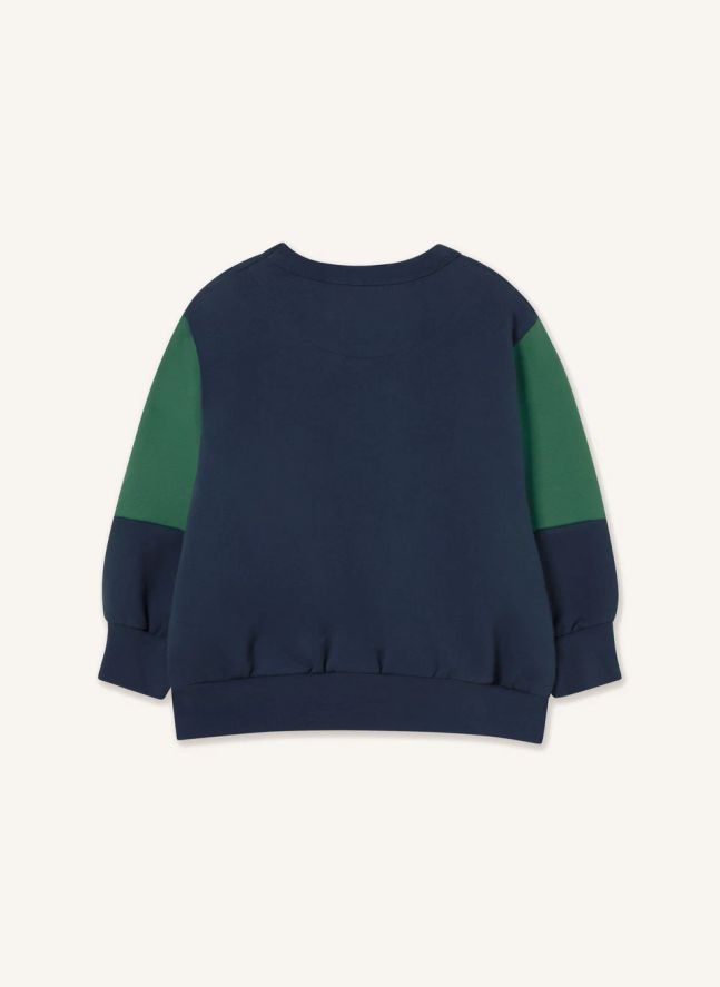 Sweat Colorblock Coton Bio | Bleu marine