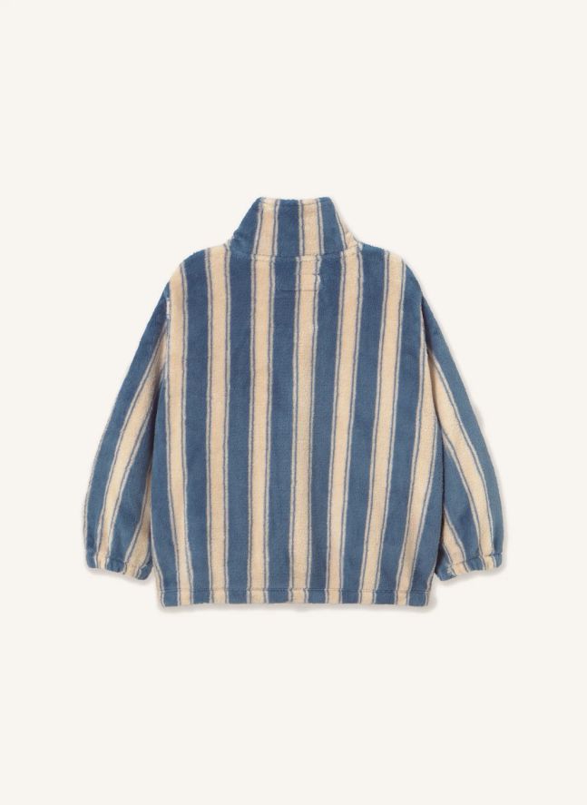Veste Polaire Rayée | Bleu pétrole