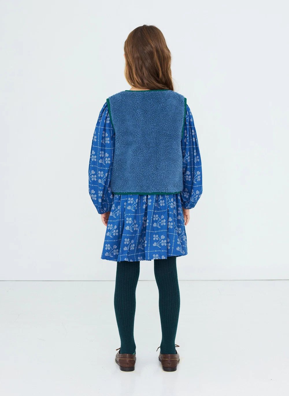 Veste Sans Manches Façon Sherpa Oies | Bleu- Image produit n°2