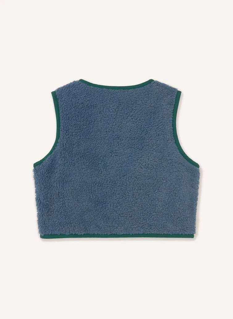 Veste Sans Manches Façon Sherpa Oies | Bleu- Image produit n°6