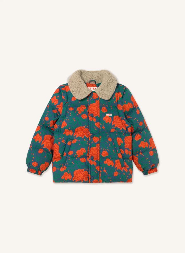 Doudoune Roses | Bleu