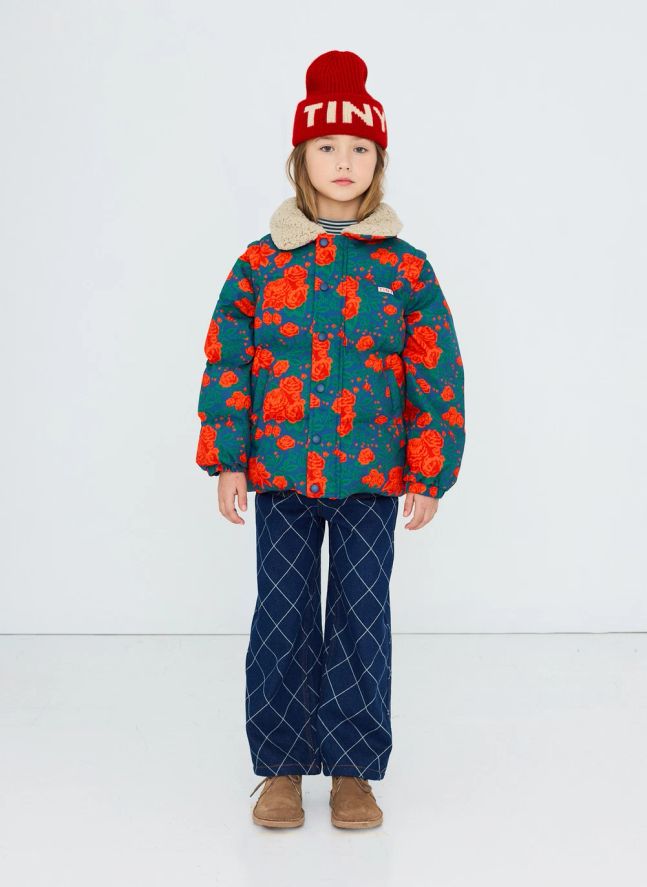 Doudoune Roses | Bleu