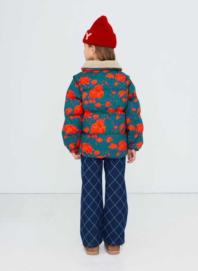 Doudoune Roses | Bleu