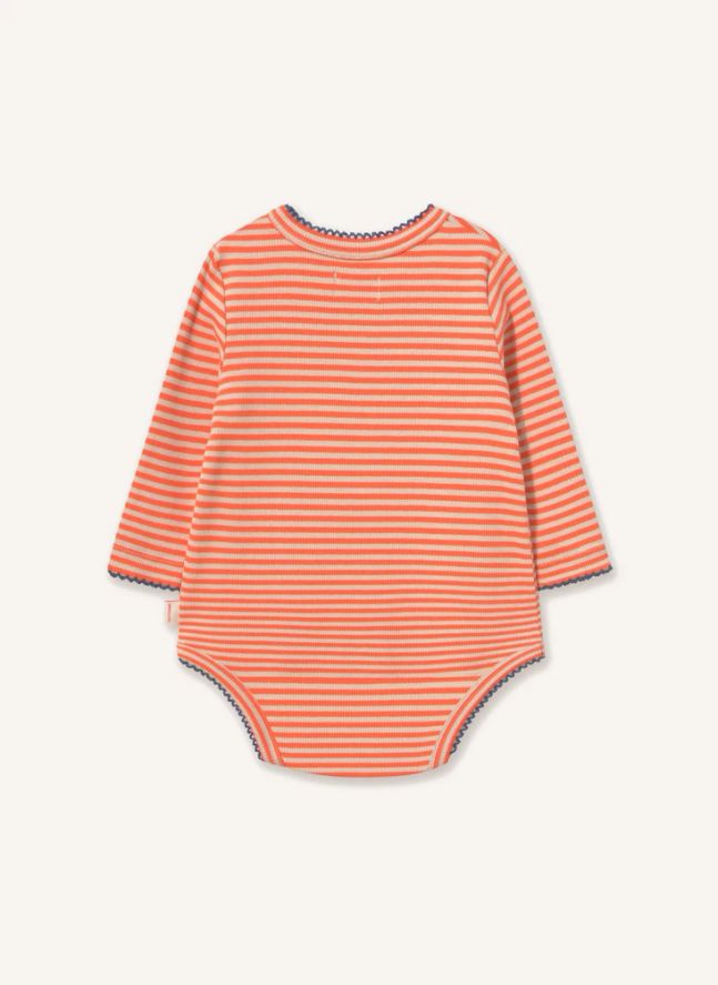 Body Croisé Côtelé Rayé Coton Bio | Rouge