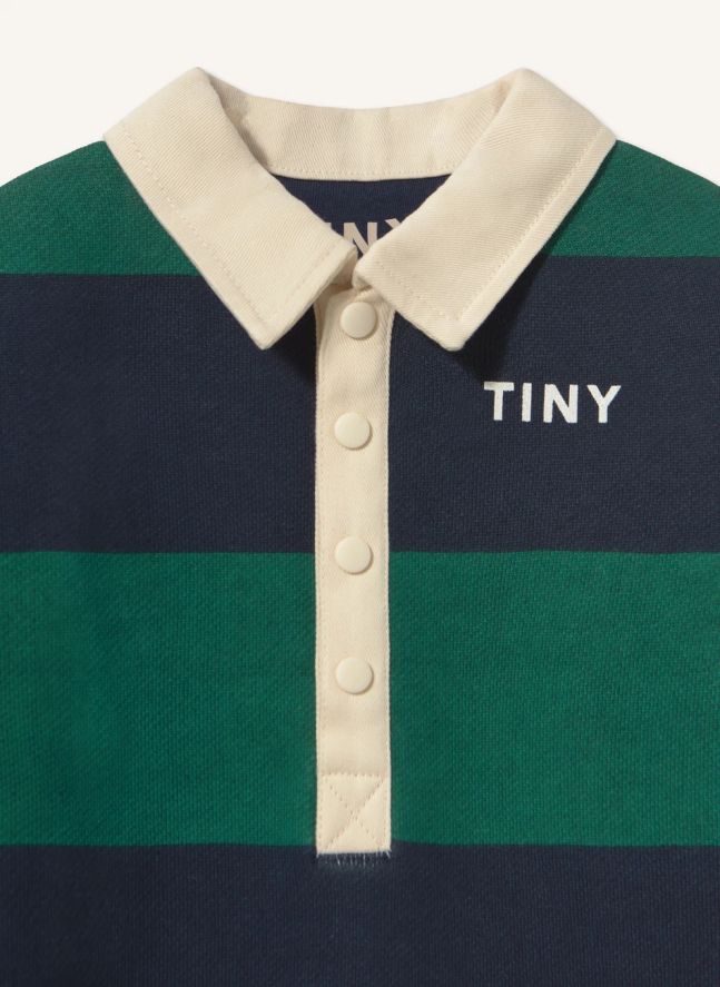 Combinaison Polo Rayée Coton Bio | Vert