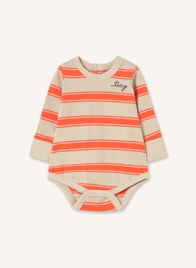 Body Rayé Coton Bio | Rouge