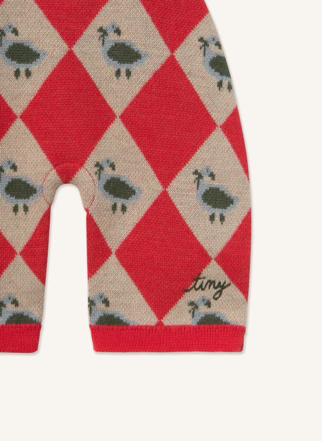 Salopette Argyle Laine | Rouge