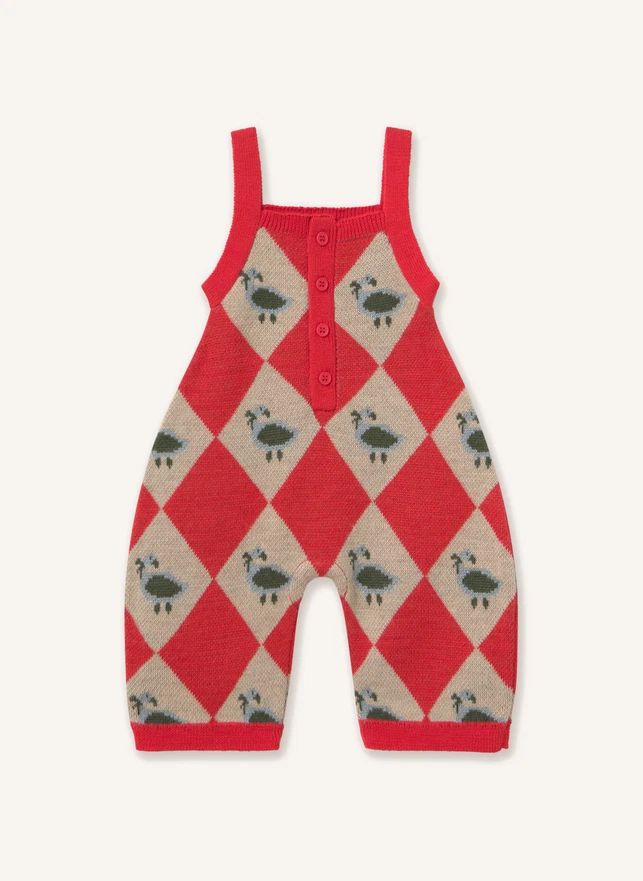Salopette Argyle Laine | Rouge