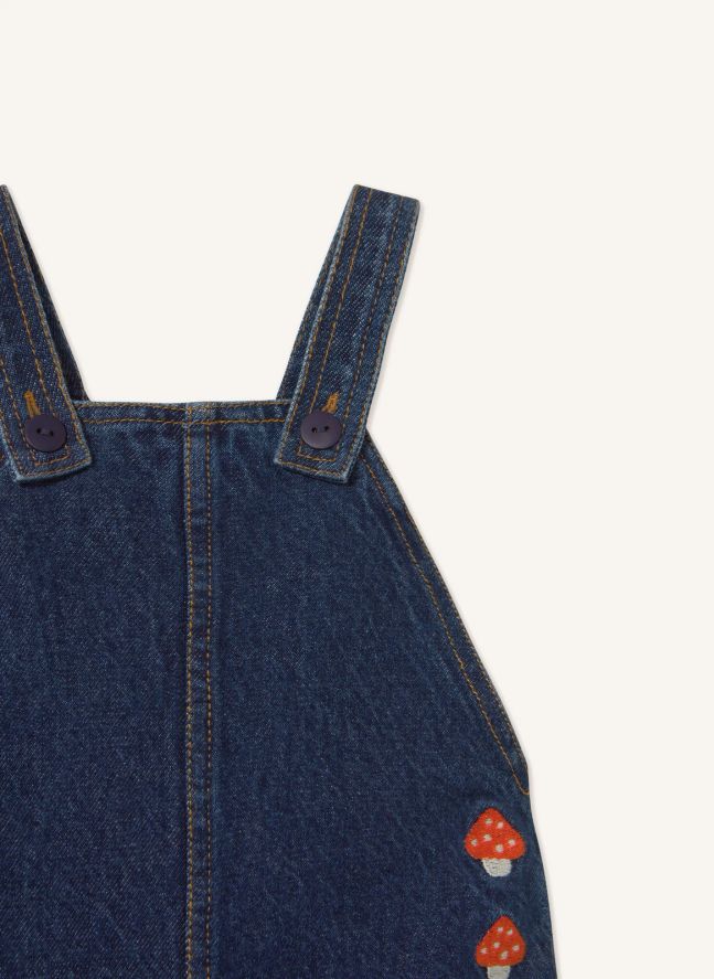 Salopette Champignons Denim | Bleu foncé