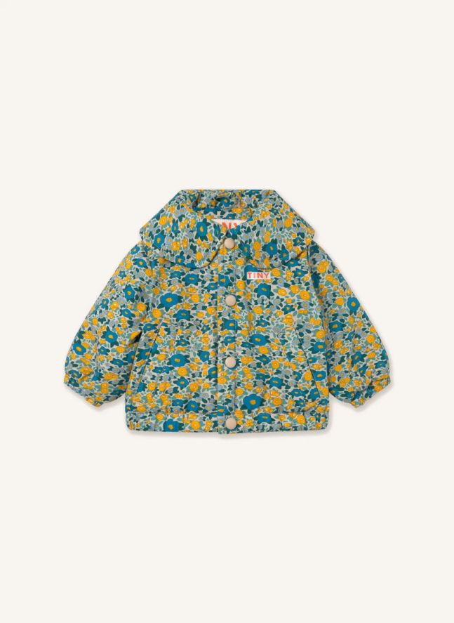 Doudoune Fleurie Bébé | Bleu