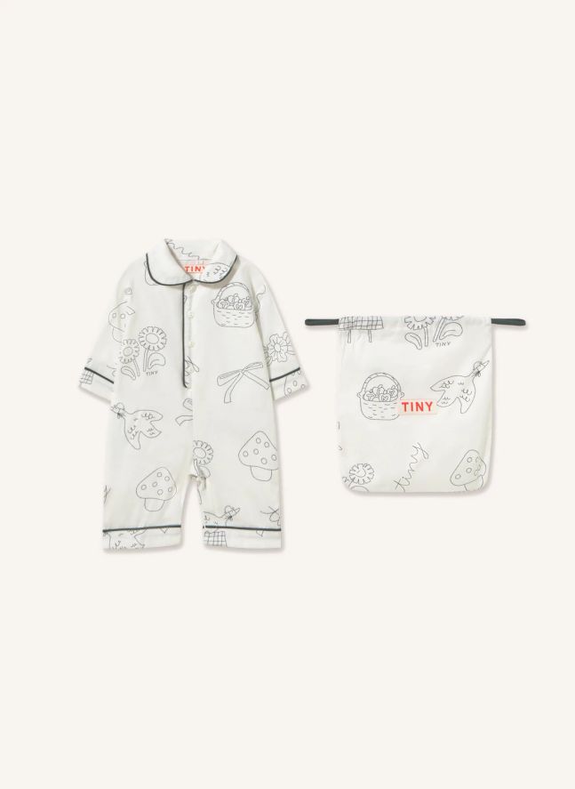 Pyjama Combinaison Champignons | Blanc