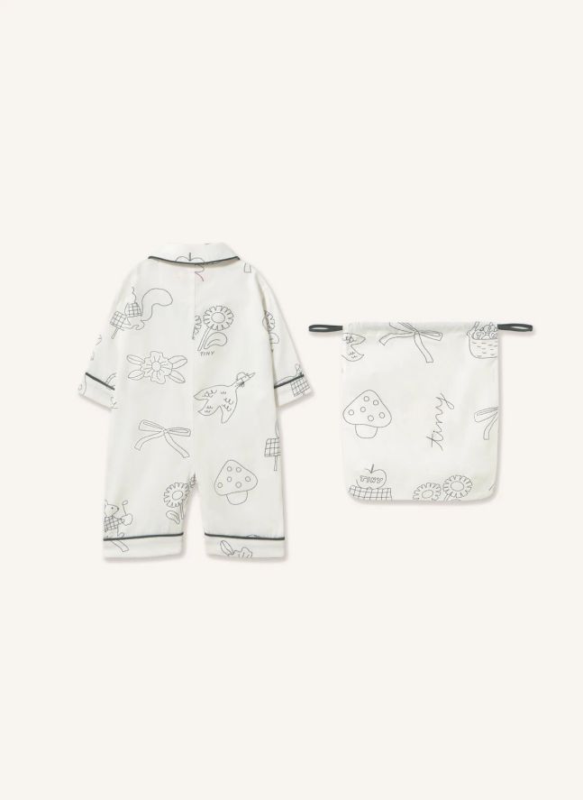 Pyjama Combinaison Champignons | Blanc