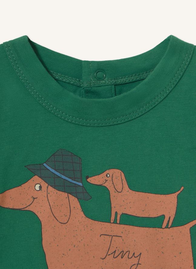 T-shirt Chiens Coton Bio Bébé | Vert